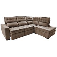 Sofá de Canto Direito 2,65x2,30m Retrátil e Reclinável com Molas Ensacadas Cama inBox Nobre Castor - 7