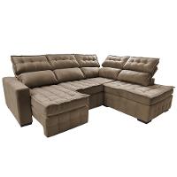 Sofá de Canto Direito 2,65x2,30m Retrátil e Reclinável com Molas Ensacadas Cama inBox Nobre Castor - 8