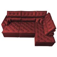 Sofá de Canto Retrátil e Reclinável com Molas Cama inBox Platinum 3,00x2,36 Tecido Suede Vermelho - 6