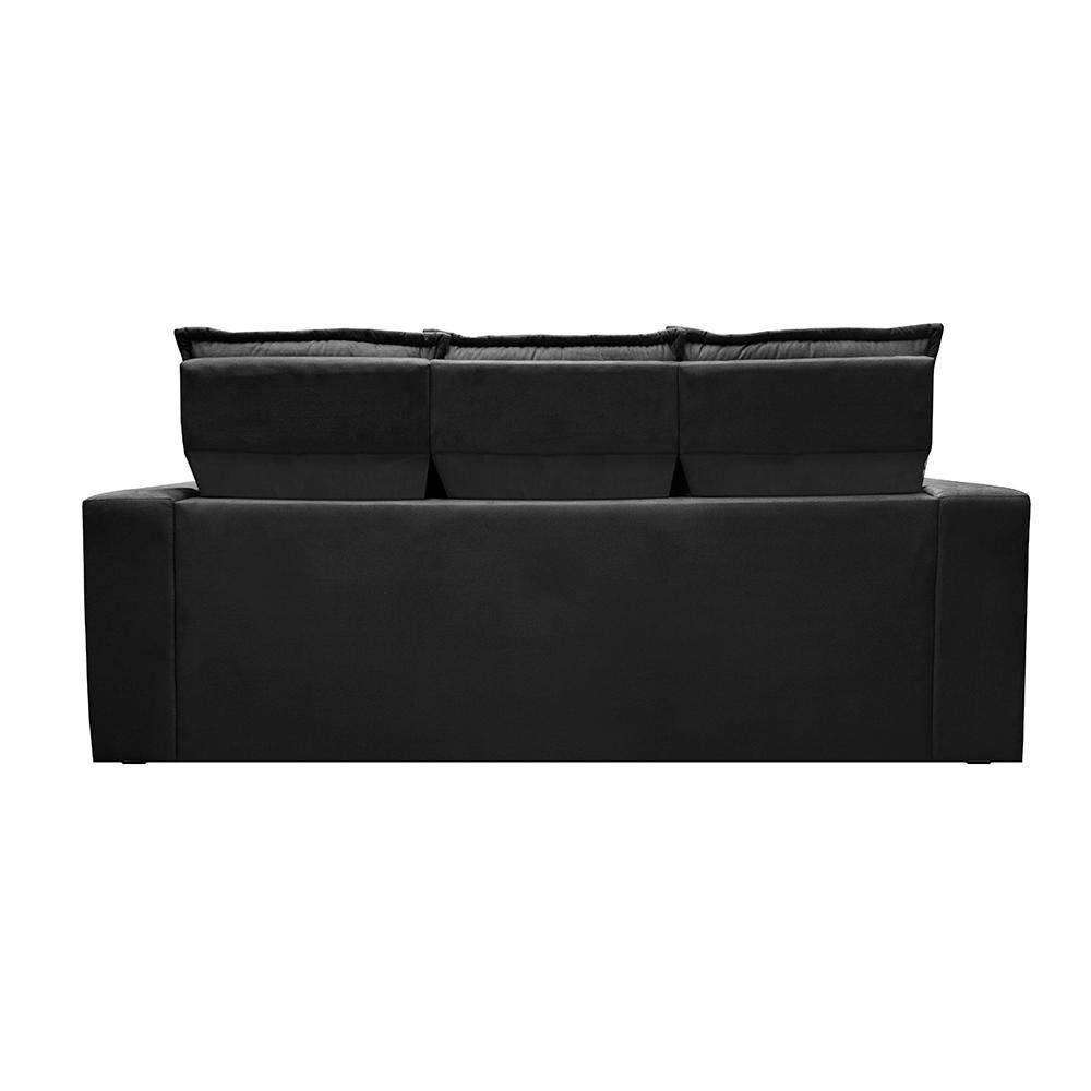 Sofá 3 Lugares Retrátil e Reclinável Cama inBox Slim 2,00m Velusoft Preto - 6