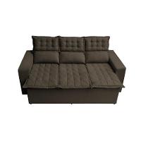 Sofá 3 Lugares Retrátil e Reclinável Cama inBox Slim 2,00m Velusoft Café - 5
