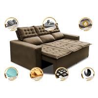 Sofá 3 Lugares Retrátil e Reclinável Cama inBox Slim 2,00m Velusoft Castor - 3