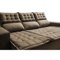 Sofá 3 Lugares Retrátil e Reclinável Cama inBox Slim 2,00m Velusoft Castor