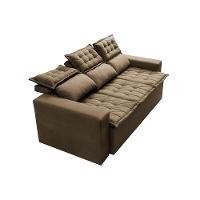 Sofá 3 Lugares Retrátil e Reclinável Cama inBox Slim 2,00m Velusoft Castor - 7