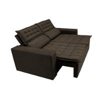 Sofá 3 Lugares Retrátil e Reclinável Cama inBox Slim 1,80m Velusoft Café - 8