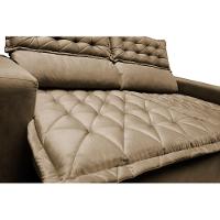 Sofá 3 Lugares Retrátil e Reclinável Cama inBox Slim 1,80m Velusoft Castor - 2