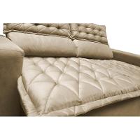 Sofá 3 Lugares Retrátil e Reclinável Cama inBox Slim 1,80m Velusoft Bege - 2