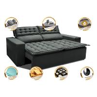 Sofá 3 Lugares Retrátil e Reclinável Cama inBox Slim 1,80m Velusoft Cinza