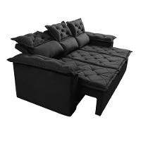 Sofá 3 Lugares Retrátil e Reclinável Cama inBox Compact 2,00m Velusoft Preto - 7