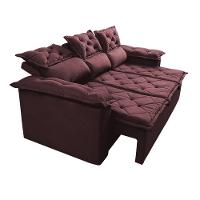 Sofá 3 Lugares Retrátil e Reclinável Cama inBox Compact 2,00m Velusoft Vinho - 8