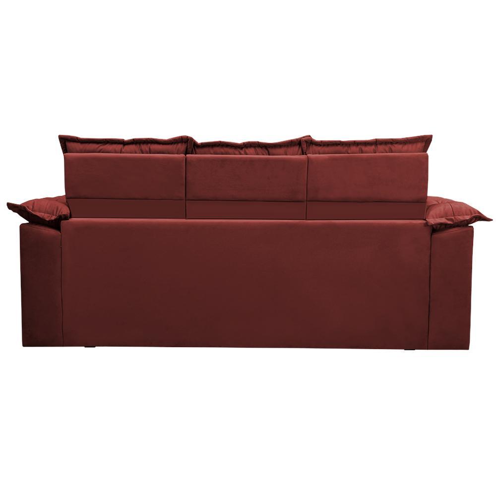 Sofá 3 Lugares Retrátil e Reclinável Cama inBox Compact 2,00m Velusoft Vermelho - 6