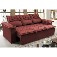 Sofá 3 Lugares Retrátil e Reclinável Cama inBox Compact 2,00m Velusoft Vermelho - 1