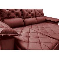 Sofá 3 Lugares Retrátil e Reclinável Cama inBox Compact 2,00m Velusoft Vermelho