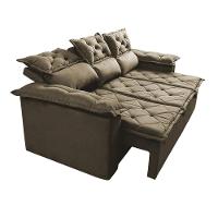 Sofá 3 Lugares Retrátil e Reclinável Cama inBox Compact 2,00m Velusoft Castor - 7