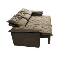 Sofá 3 Lugares Retrátil e Reclinável Cama inBox Compact 2,00m Velusoft Castor - 8