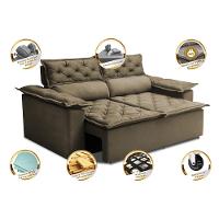 Sofá 3 Lugares Retrátil e Reclinável Cama inBox Compact 1,80m Velusoft Castor - 3