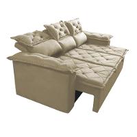 Sofá 3 Lugares Retrátil e Reclinável Cama inBox Compact 2,00m Velusoft Bege - 7
