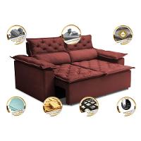 Sofá 3 Lugares Retrátil e Reclinável Cama inBox Compact 1,80m Velusoft Vermelho - 3