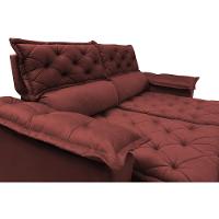 Sofá 3 Lugares Retrátil e Reclinável Cama inBox Compact 1,80m Velusoft Vermelho