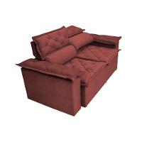 Sofá 3 Lugares Retrátil e Reclinável Cama inBox Compact 1,80m Velusoft Vermelho - 8
