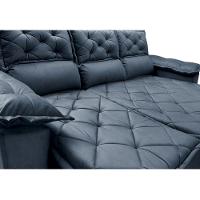 Sofá 3 Lugares Retrátil e Reclinável Cama inBox Compact 2,00m Velusoft Azul