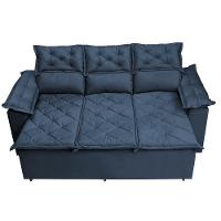 Sofá 3 Lugares Retrátil e Reclinável Cama inBox Compact 2,00m Velusoft Azul - 5