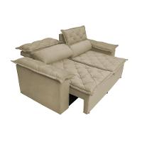 Sofá 3 Lugares Retrátil e Reclinável Cama inBox Compact 1,80m Velusoft Bege - 7