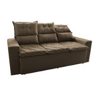 Sofá 3 Lugares Retrátil e Reclinável 2,00m Cama inBox Smal com bordado pantográfico Suede Castor - 8