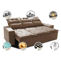 Sofá 3 Lugares Retrátil e Reclinável 2,00m Cama inBox Smal com bordado pantográfico Suede Bege - 3