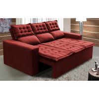 Sofá 3 Lugares Retrátil e Reclinável Cama inBox Slim 2,00m Velusoft Vermelho - 1