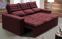 Sofá 3 Lugares Retrátil e Reclinável Cama inBox Slim 2,00m Velusoft Vinho - 1