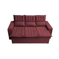 Sofá 3 Lugares Retrátil e Reclinável Cama inBox Slim 2,00m Velusoft Vinho - 5