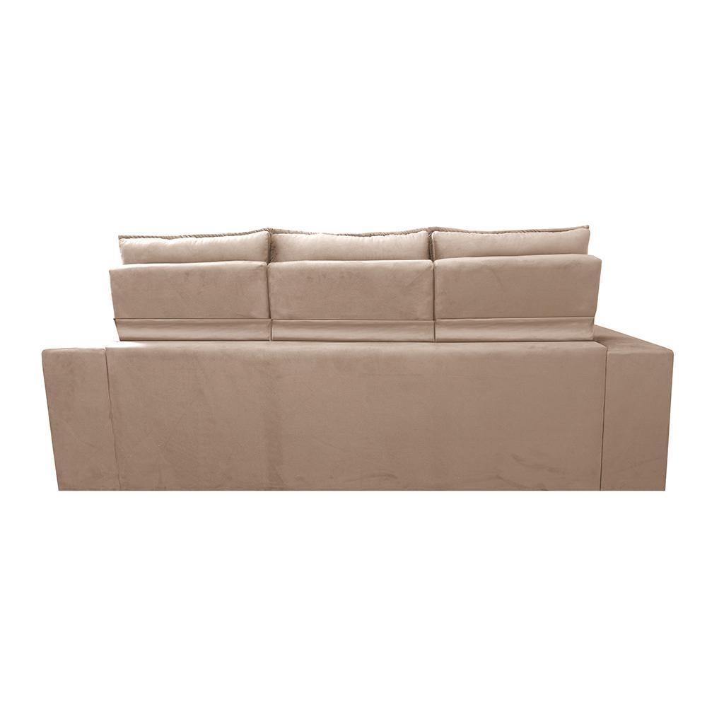 Sofá 3 Lugares Retrátil e Reclinável Cama inBox Senses 2,00m Velusoft Bege - 6