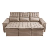 Sofá 3 Lugares Retrátil e Reclinável Cama inBox Senses 2,00m Velusoft Bege - 5