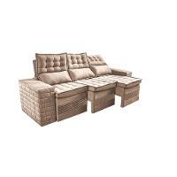 Sofá 3 Lugares Retrátil e Reclinável Cama inBox Senses 2,00m Velusoft Bege - 7