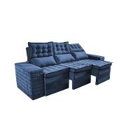 Sofá 3 Lugares Retrátil e Reclinável Cama inBox Senses 2,00m Velusoft Azul - 7