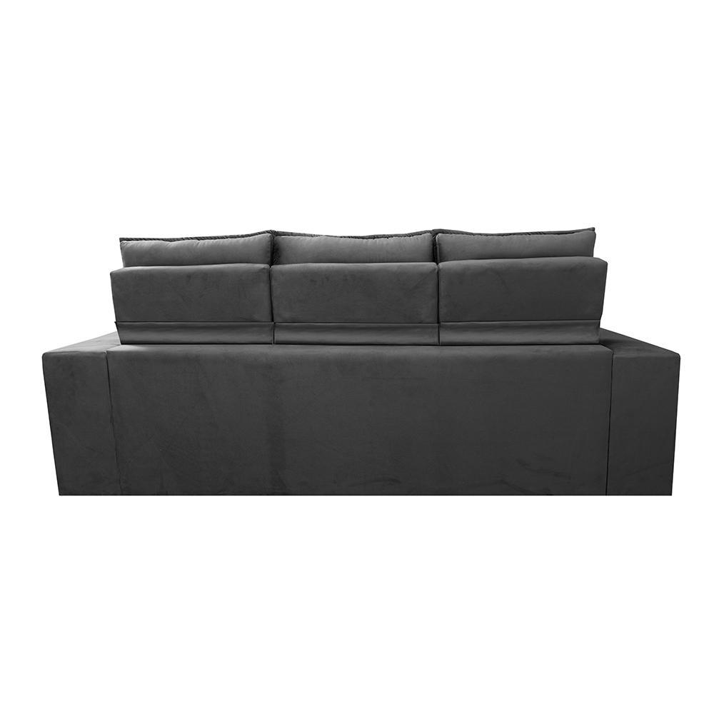 Sofá 3 Lugares Retrátil e Reclinável Cama inBox Senses 2,00m Velusoft Cinza - 6