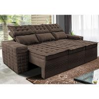 Sofá 3 Lugares Retrátil e Reclinável Cama inBox Senses 2,00m Velusoft Café - 1