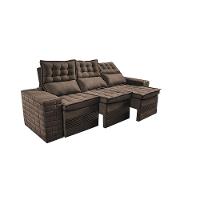 Sofá 3 Lugares Retrátil e Reclinável Cama inBox Senses 2,00m Velusoft Café - 7