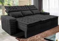 Sofá 3 Lugares Retrátil e Reclinável Cama inBox Senses 2,00m Velusoft Preto - 1