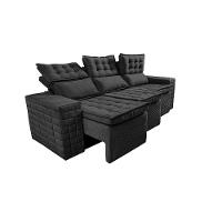 Sofá 3 Lugares Retrátil e Reclinável Cama inBox Senses 2,00m Velusoft Preto - 8