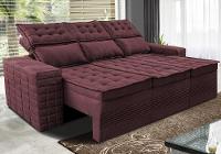 Sofá 3 Lugares Retrátil e Reclinável Cama inBox Senses 2,00m Velusoft Vinho - 1