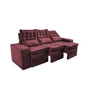 Sofá 3 Lugares Retrátil e Reclinável Cama inBox Senses 2,00m Velusoft Vinho - 7