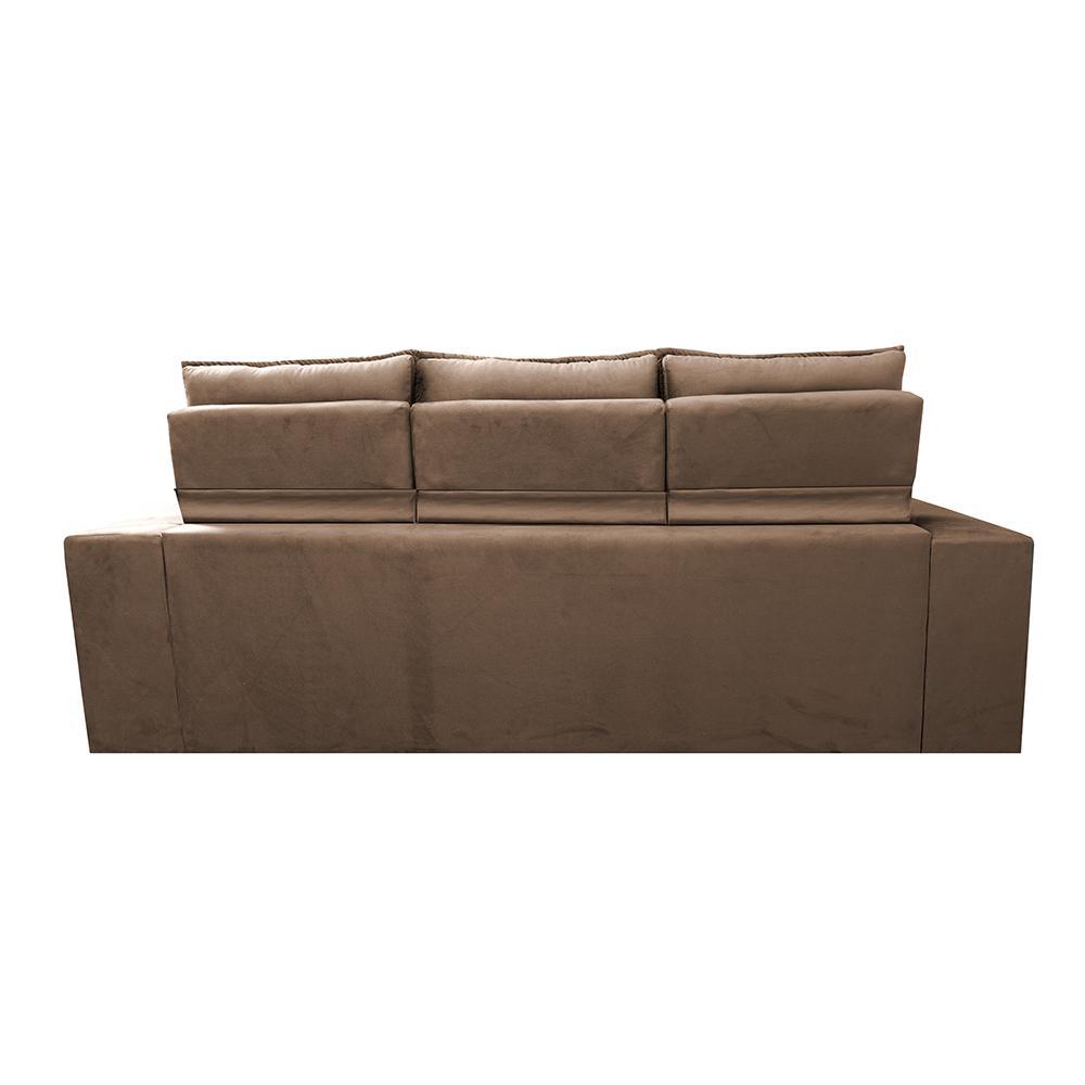 Sofá 3 Lugares Retrátil e Reclinável Cama inBox Senses 2,00m Velusoft Castor - 6