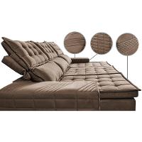 Sofá 3 Lugares Retrátil e Reclinável Cama inBox Senses 2,00m Velusoft Castor