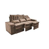 Sofá 3 Lugares Retrátil e Reclinável Cama inBox Senses 2,00m Velusoft Castor - 7