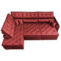 Sofá de Canto Retrátil e Reclinável Esquerdo 3,40x2,36m Molas Cama inBox Espanha Velusoft Vermelho - 5