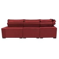 Sofá de Canto Retrátil e Reclinável Esquerdo 3,40x2,36m Molas Cama inBox Espanha Velusoft Vermelho - 6