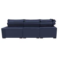 Sofá de Canto Retrátil e Reclinável Esquerdo 3,40x2,36m Molas Cama inBox Espanha Velusoft Azul - 6