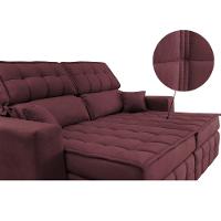Sofá Retrátil e Reclinável 1,80m Molas Ensacadas e Costura Tripla Cama inBox Nobre Suede Vinho